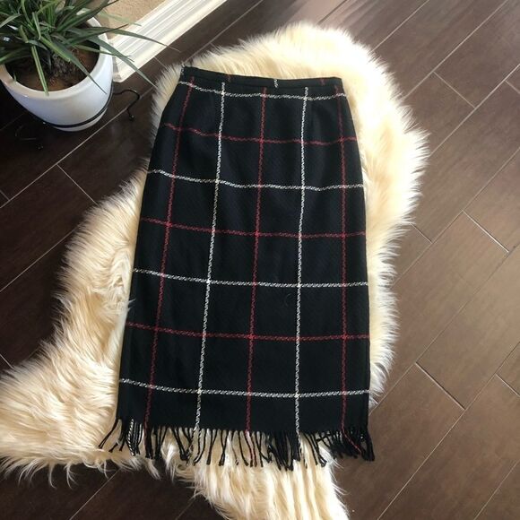 nouveaux Dresses & Skirts - Nouveaux vintage wool chunky plaid skirt sz 14